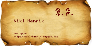 Nikl Henrik névjegykártya